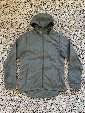 Nike Flicker Flash Hurricane 3M Running Jacket Men Small Green Zip Hooded 596250